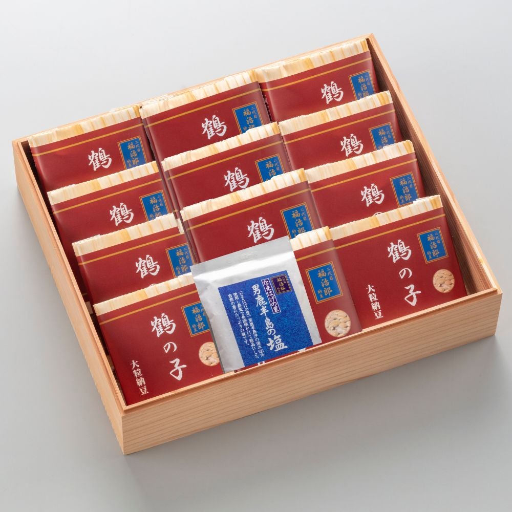 高級納豆 二代目福治郎 送料無料 【鶴の子セット】 秋田杉箱入り 12袋