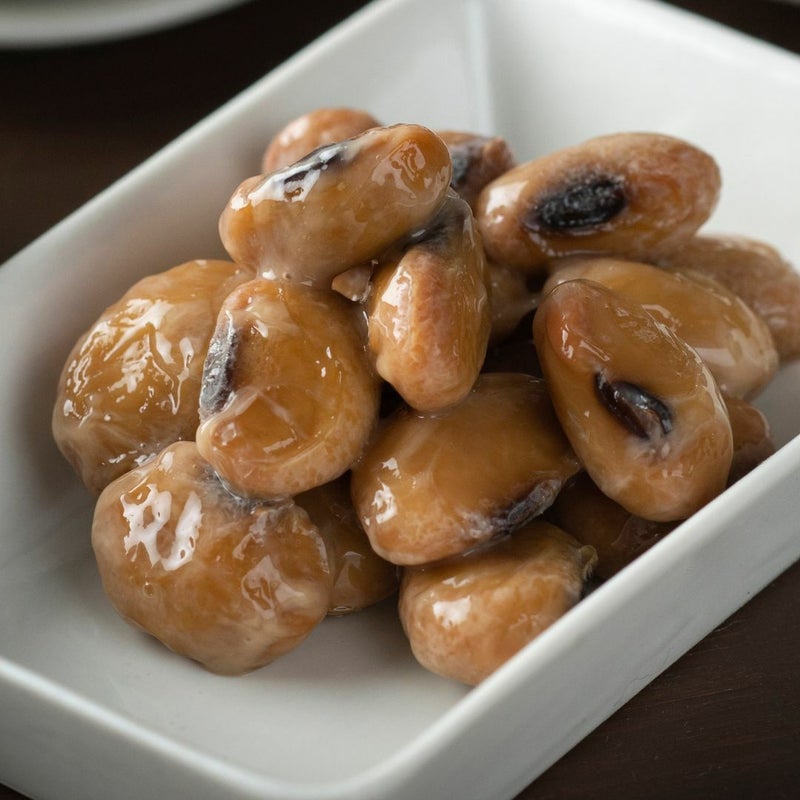 大袖振り納豆の豆粒アップ